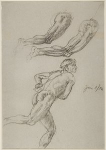 Dibujo de vida de un hombre corriendo de Edward John Poynter